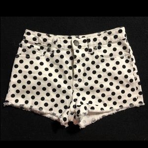 Polka Dot Denim Shorts